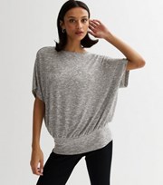 New Look Pale Grey Knit Batwing Top